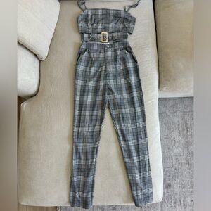 Sabo Skirt Gray Plaid Matching Set
